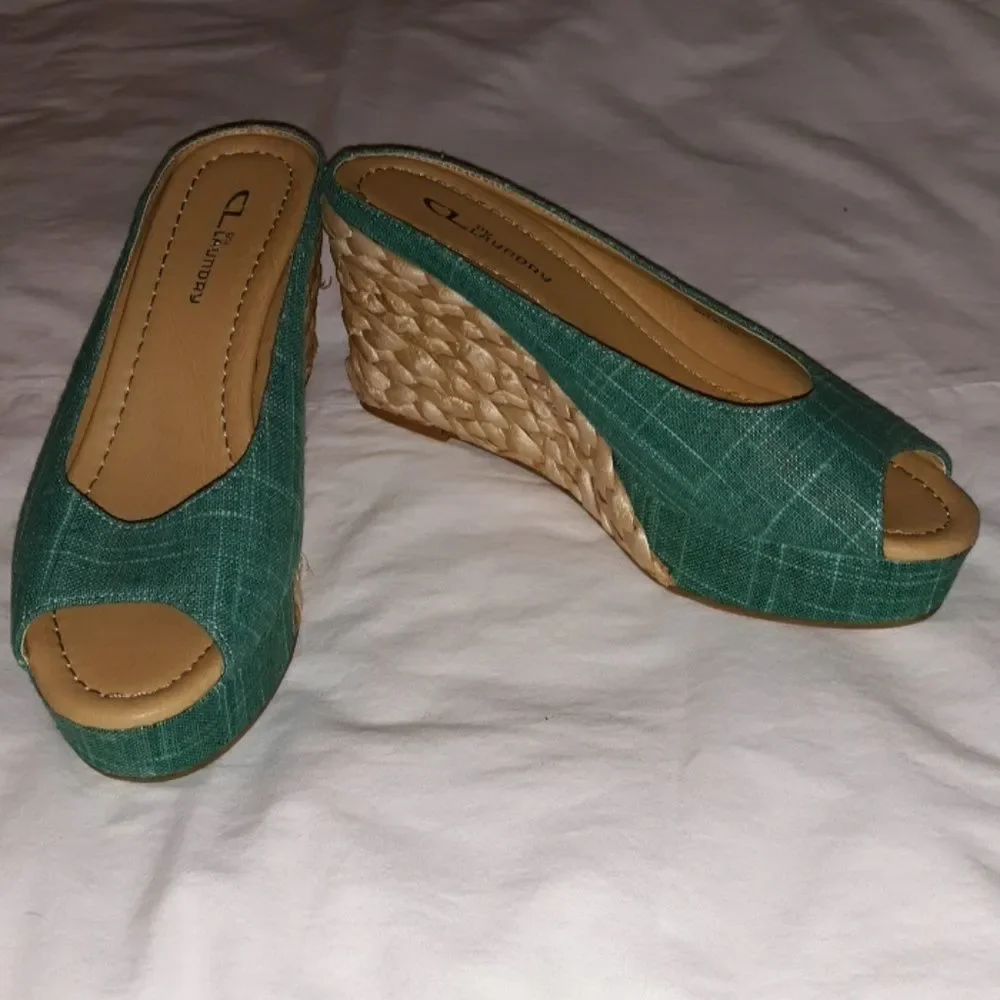 CL by‎ Laundry Daysie Open Back Aqua Espadrilles
